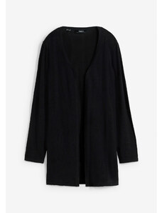 bonprix Bavlnený pletený sveter s rozparkami, ľahká kvalita, farba čierna, rozm. 56/58