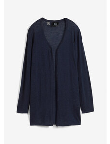 bonprix Bavlnený pletený sveter s rozparkami, ľahká kvalita, farba modrá