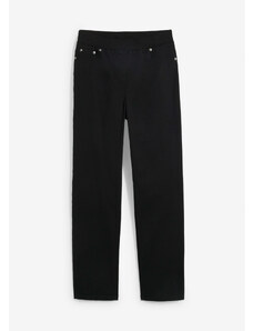 bonprix Bavlnené nohavice s elastickým pásom, Straight, farba čierna, rozm. 40