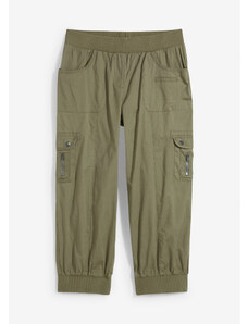 bonprix 3/4 kapsáčové nohavice s pohodlným pásom, farba zelená, rozm. 38