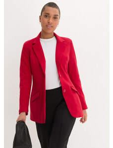 bonprix Bavlnené džersejové dlhé sako v boyfriend štýle, farba červená, rozm. 50