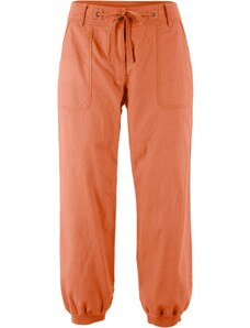 bonprix 3/4 plátené nohavice, Loose Fit, komfortný pás, farba oranžová, rozm. 48