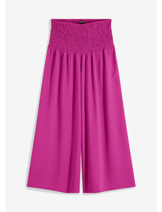 bonprix Nohavicová sukňa s nariaseným pásom, farba fialová