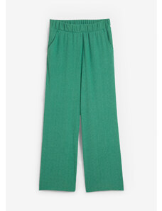 bonprix Široké džersejové nohavice, vysoký pohodlný pás, farba zelená