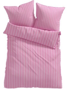 bonprix Posteľná bielizeň s brmbolcami, farba ružová, rozm. 2x 80/80 cm, 2x 135/200 cm