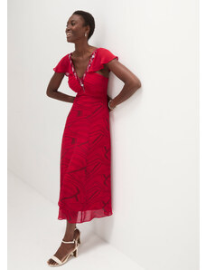 bonprix Večerné šaty s flitrami, farba červená, rozm. 54