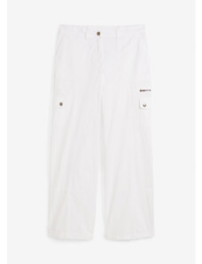 bonprix Kapsáčové džínsy, stredná výška pásu, dlhé, farba biela
