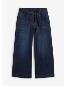 bonprix 7/8 džínsy s vysokým pohodlným pásom, "loose fit", farba modrá