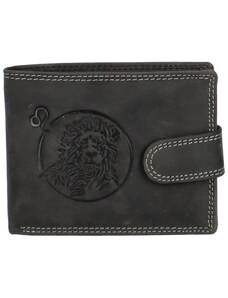 Pánska kožená peňaženka čierna - Delami Aroga Lev čierna