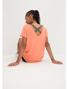 bonprix Športové tričko s výstrihom na chrbte, farba oranžová