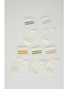 DeFacto Chlapčenské bezšvové bavlnené dlhé ponožky po 5 kusoch C9113a5ns