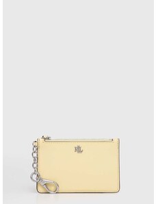Kožená peňaženka Lauren Ralph Lauren dámsky, žltá farba, 432876731