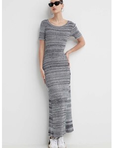 Šaty Desigual šedá farba, maxi, áčkový strih, 24SWVF04