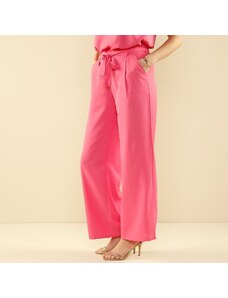 Blancheporte Široké splývavé jednofarebné nohavice ružová 036
