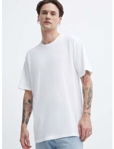 Bavlnené tričko Vans 3-pak pánsky, biela farba, jednofarebný