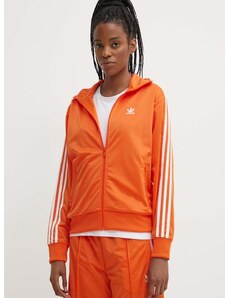 Mikina adidas Originals dámska, oranžová farba, s nášivkou, IP0610