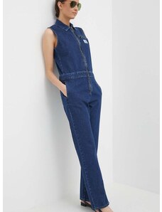 Rifľový overal Calvin Klein Jeans bavlnený,s golierom,J20J222840
