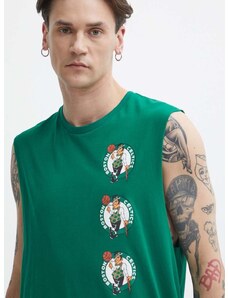 Bavlnené tričko New Era pánske, zelená farba, BOSTON CELTICS