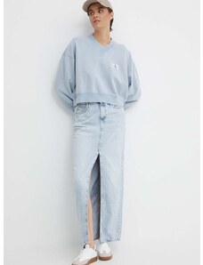 Rifľová sukňa Calvin Klein Jeans maxi,rovný strih,J20J222814