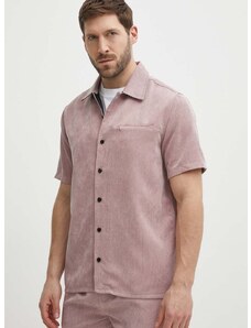 Manšestrová košeľa Picture Nollur ružová farba, regular, s klasickým golierom, MTS1014