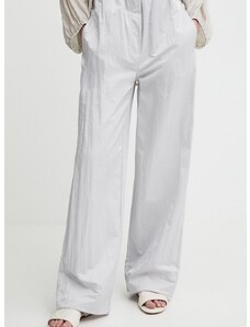 Nohavice Calvin Klein Jeans dámske,šedá farba,rovné,vysoký pás,J20J223122