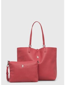 Obojstranná kabelka U.S. Polo Assn. červená farba