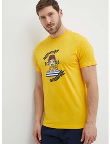 Bavlnené tričko Picture Chuchie pánske, žltá farba, s potlačou, MTS1140