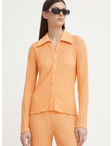 Košeľa Résumé AbbyRS dámska, oranžová farba, slim, s klasickým golierom, 20471120
