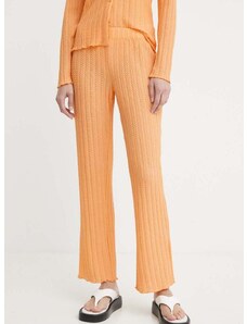Nohavice Résumé AllegraRS Pant dámske, oranžová farba, rovné, vysoký pás, 20461120