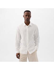Pánska košeľa GAP Longsleeve Linen Shirt Optic White V6