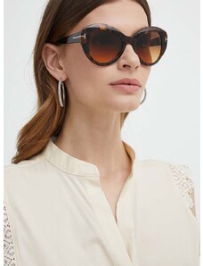Slnečné okuliare Tom Ford dámske, hnedá farba, FT1084_5252F
