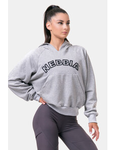 NEBBIA Iconic HERO Sweatshirt with a hoodie light grey