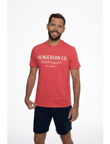 Henderson Pánske bavlnené pyžamo krátke Creed 41286-33X červeno-tmavomodré, Farba červená-tmavomodrá