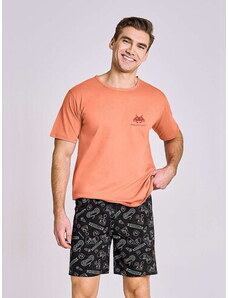 Taro Pánske bavlnené pyžamo krátke Tom 3186, Farba lososová