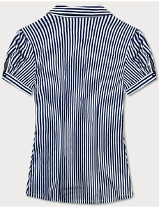 Tmavě dámská pruhovaná košile s krátkými rukávy model 18481992 - Forget me not FASHION