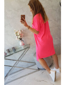 K-Fashion Sukienka oversize różowy neon