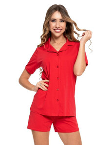Moraj Strečové pyžamo Chiara červené krátke