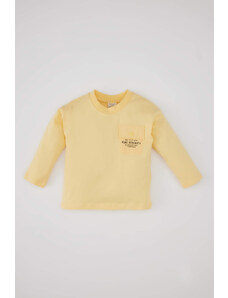 DEFACTO Baby Boy Regular Fit Crew Neck Slogan Printed Cotton T-Shirt