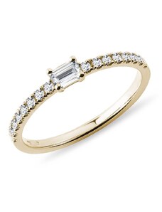 Prsteň s emerald diamantom a briliantmi v zlate KLENOTA R0972203