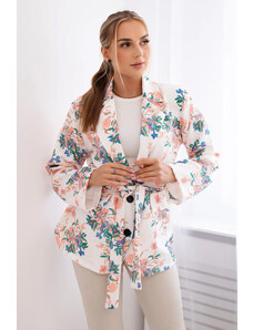 Fashionweek Dámsky taliansky blazer s kvetinami K2046