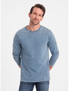 Ombre Clothing Nadčasové modré bavlnené tričko V6 LSWL-0103