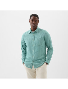 Pánska košeľa GAP Longsleeve Standard-Fit Linen Shirt Jade Stone