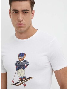 Bavlnené tričko Polo Ralph Lauren biela farba,s potlačou,710853310