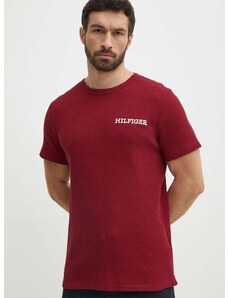 Bavlnené tričko Tommy Hilfiger červená farba, jednofarebný