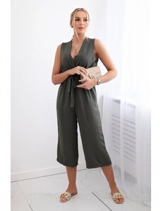 Kesi Jumpsuit with ties at the waist with khaki straps