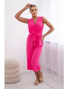 Kesi Jumpsuit with a tie at the waist with straps in pink color