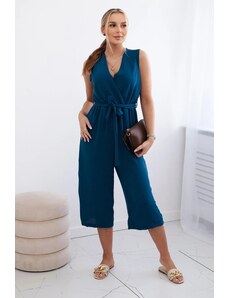 Kesi Jumpsuit with a tie at the waist with navy straps
