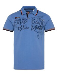 CAMP DAVID Tričko nebesky modrá / oranžová / čierna