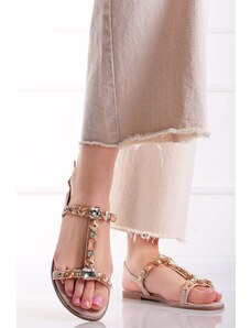 Ideal Béžové sandále s ozdobnými kamienkami Lara