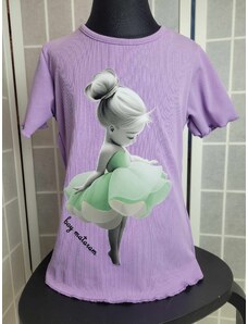 Dievčenské tričko s baletkou fialové